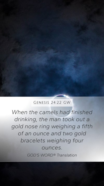 Genesis 24:22 GW Bible Verse Image