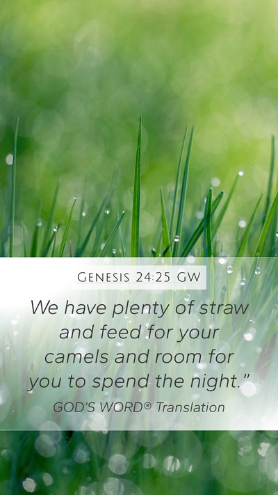 Genesis 24:25 GW Mobile Phone Wallpaper - We have plenty of straw and feed for your camels - Mobile Bible Verse Wallpaper