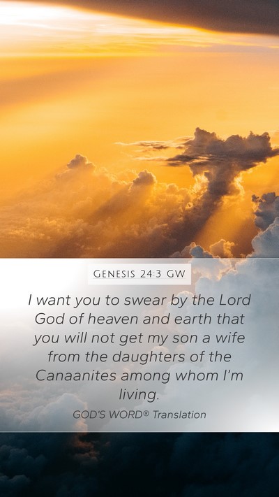 Genesis 24:3 GW Bible Verse Image
