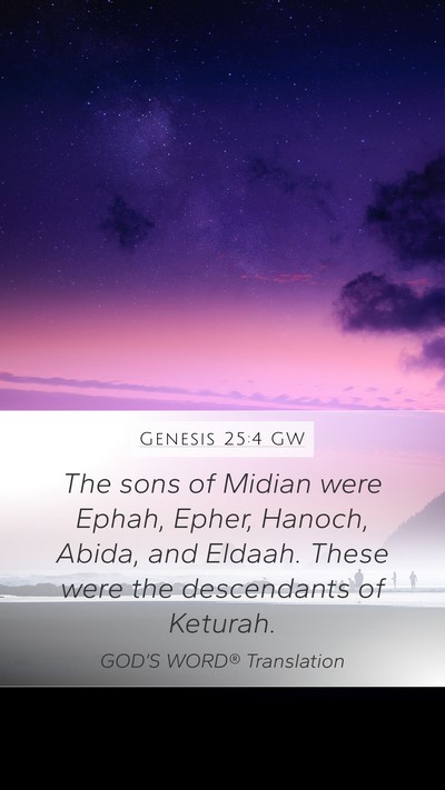 Genesis 25:4 GW Bible Verse Image