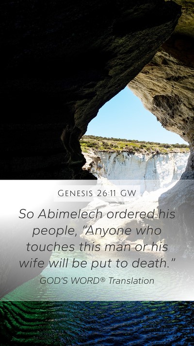 Genesis 26:11 GW Bible Verse Image