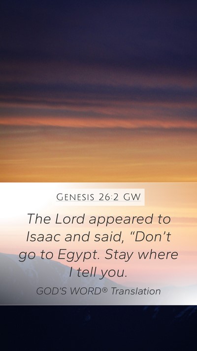 Genesis 26:2 GW Bible Verse Image