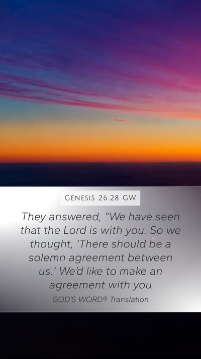 Genesis 26:28 GW Bible Verse Image