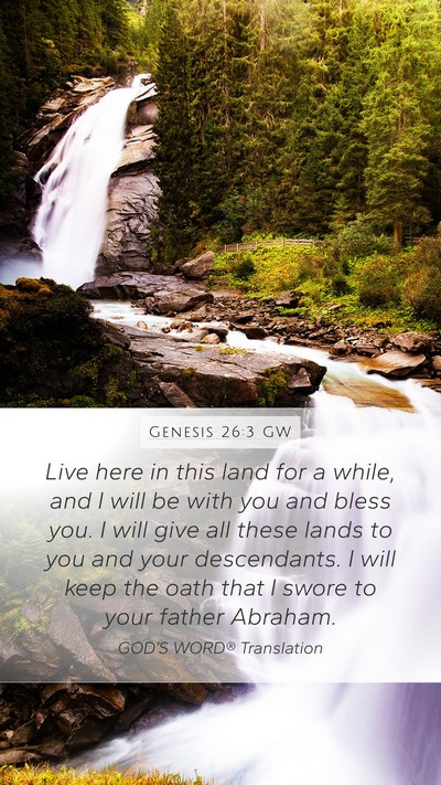 Genesis 26:3 GW Bible Verse Image
