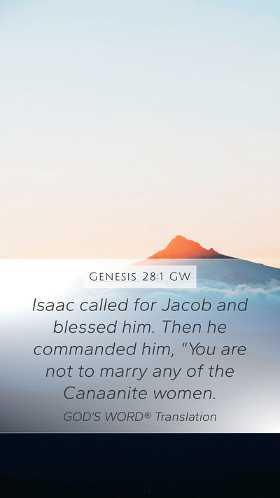 Genesis 28:1 GW Bible Verse Image