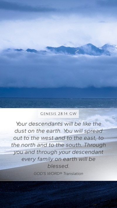 Genesis 28:14 GW Bible Verse Image