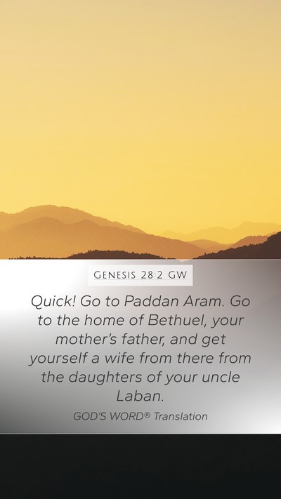 Genesis 28:2 GW Bible Verse Image