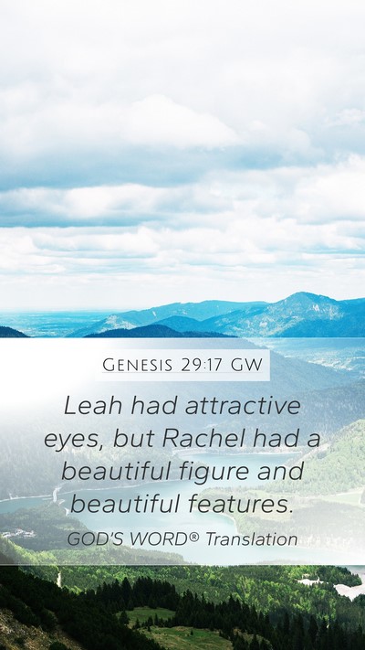 Genesis 29:17 GW Bible Verse Image