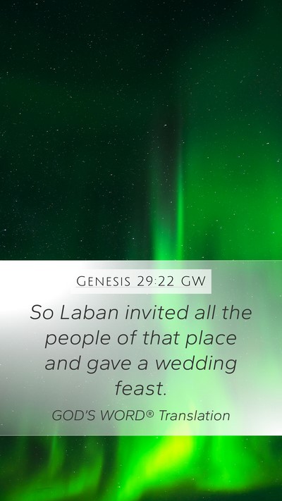 Genesis 29:22 GW Bible Verse Image