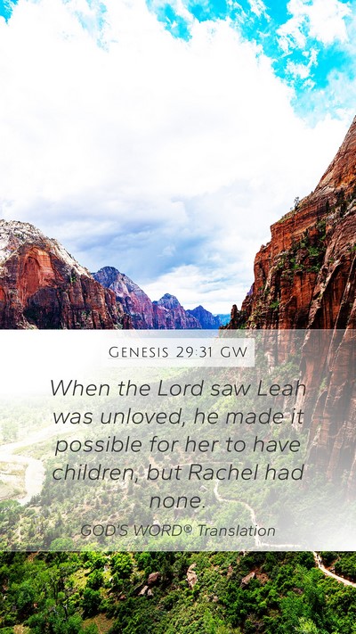 Genesis 29:31 GW Bible Verse Image