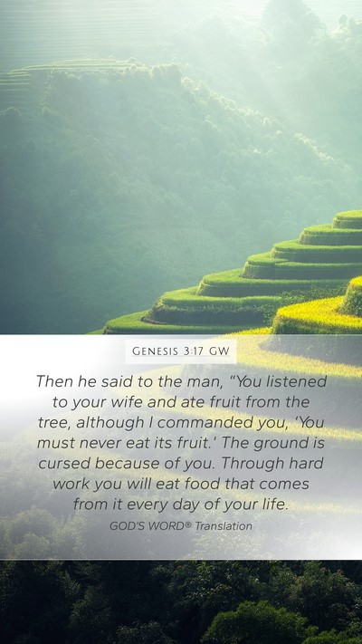 Genesis 3:17 GW Bible Verse Image