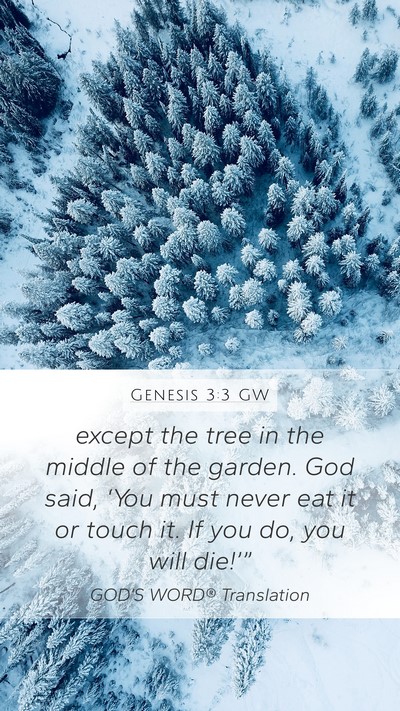 Genesis 3:3 GW Bible Verse Image