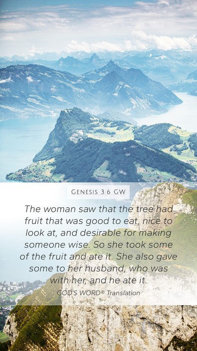 Genesis 3:6 GW Bible Verse Image