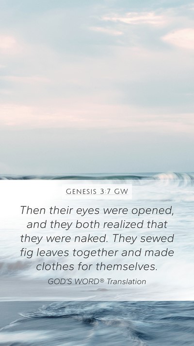 Genesis 3:7 GW Bible Verse Image