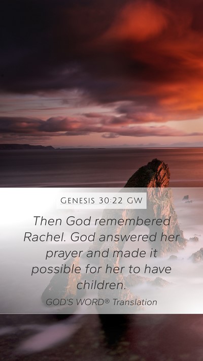 Genesis 30:22 GW Bible Verse Image