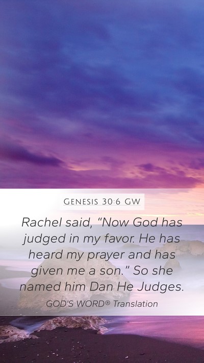 Genesis 30:6 GW Bible Verse Image