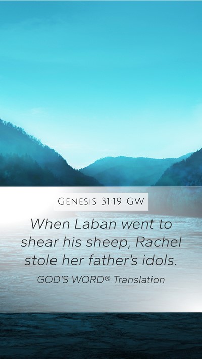 Genesis 31:19 GW Bible Verse Image