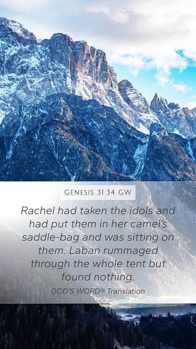 Genesis 31:34 GW Bible Verse Image