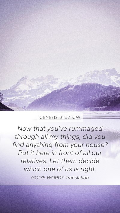 Genesis 31:37 GW Bible Verse Image