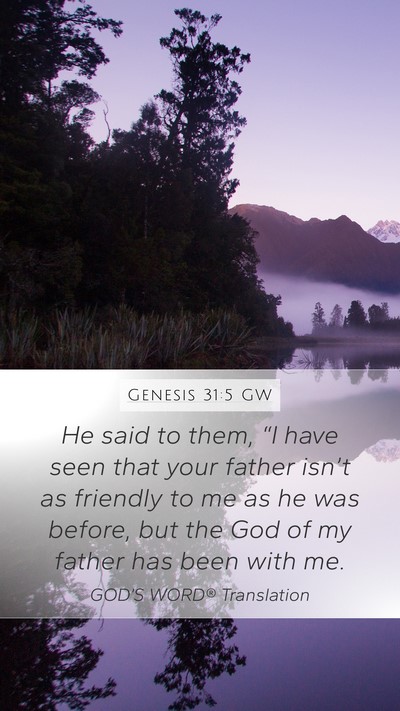 Genesis 31:5 GW Bible Verse Image