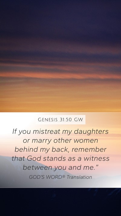 Genesis 31:50 GW Bible Verse Image