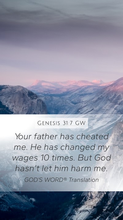 Genesis 31:7 GW Bible Verse Image