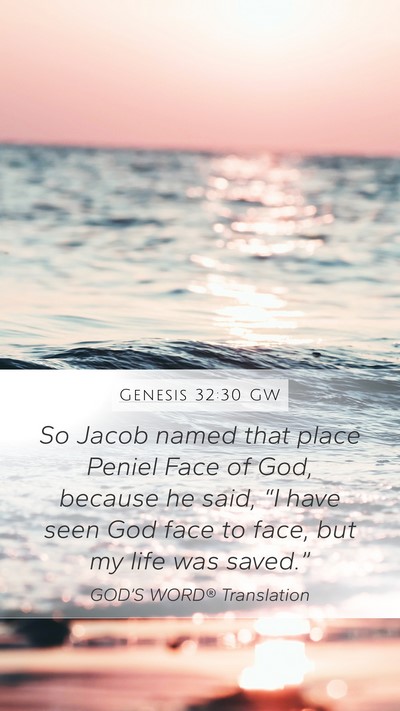 Genesis 32:30 GW Bible Verse Image