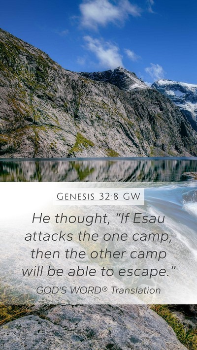 Genesis 32:8 GW Bible Verse Image