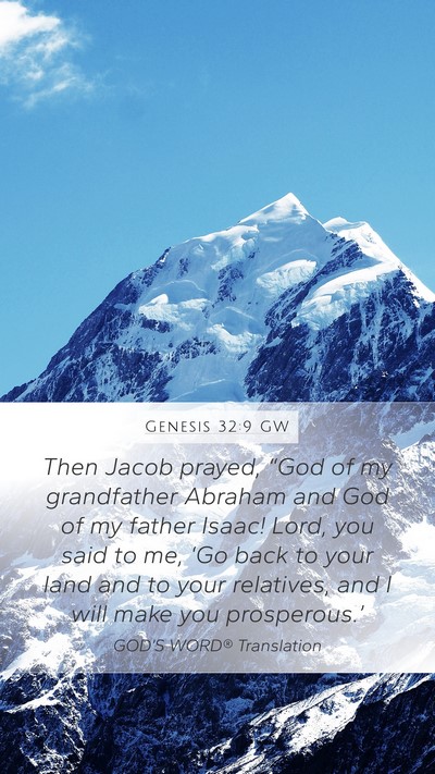 Genesis 32:9 GW Bible Verse Image