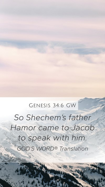 Genesis 34:6 GW Mobile Phone Wallpaper - So Shechem’s father Hamor came to Jacob to - Mobile Bible Verse Wallpaper