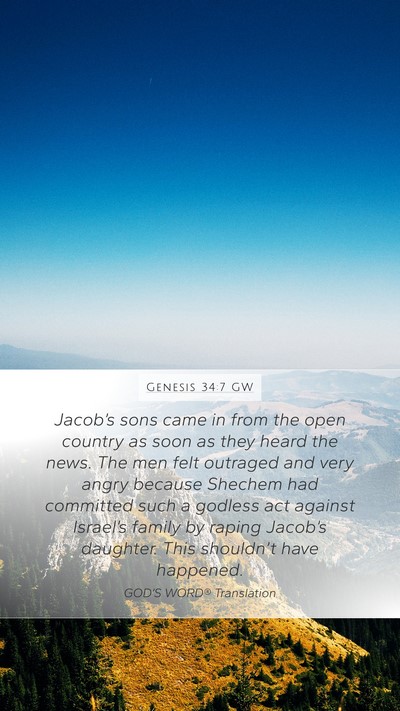 Genesis 34:7 GW Bible Verse Image