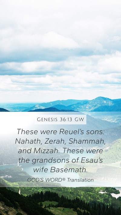 Genesis 36:13 GW Bible Verse Image
