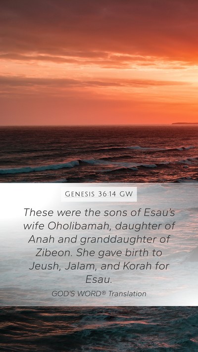 Genesis 36:14 GW Bible Verse Image