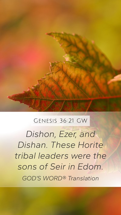 Genesis 36:21 GW Bible Verse Image
