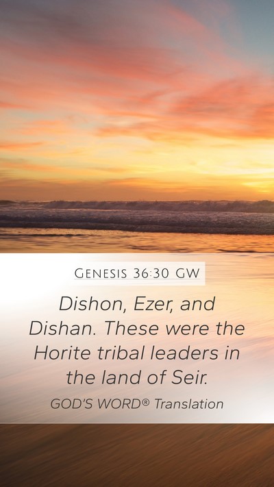 Genesis 36:30 GW Bible Verse Image