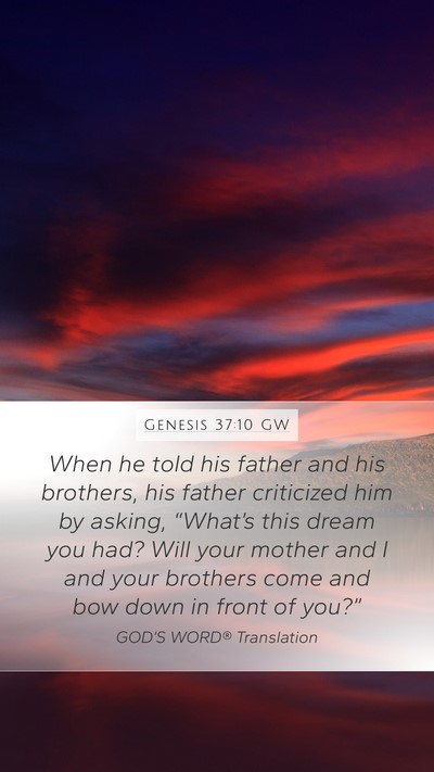 Genesis 37:10 GW Bible Verse Image