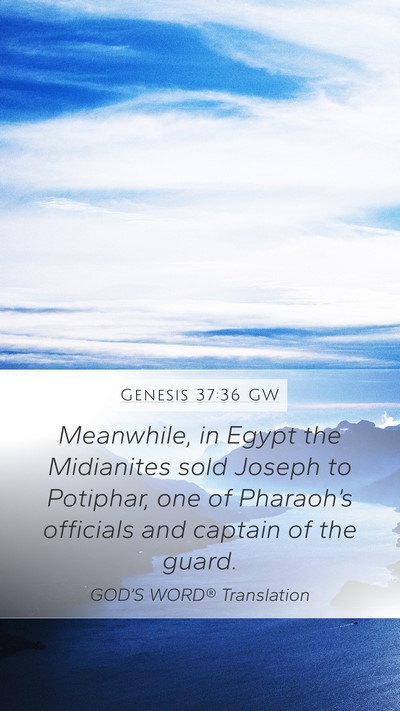 Genesis 37:36 GW Bible Verse Image
