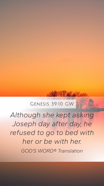 Genesis 39:10 GW Bible Verse Image