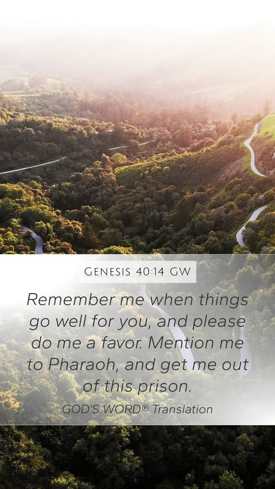 Genesis 40:14 GW Bible Verse Image