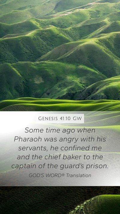 Genesis 41:10 GW Bible Verse Image