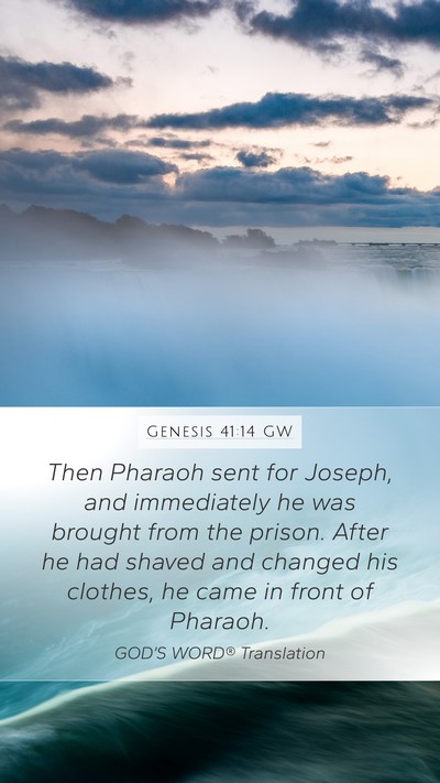 Genesis 41:14 GW Mobile Phone Wallpaper - Then Pharaoh sent for Joseph, and immediately he - Mobile Bible Verse Wallpaper