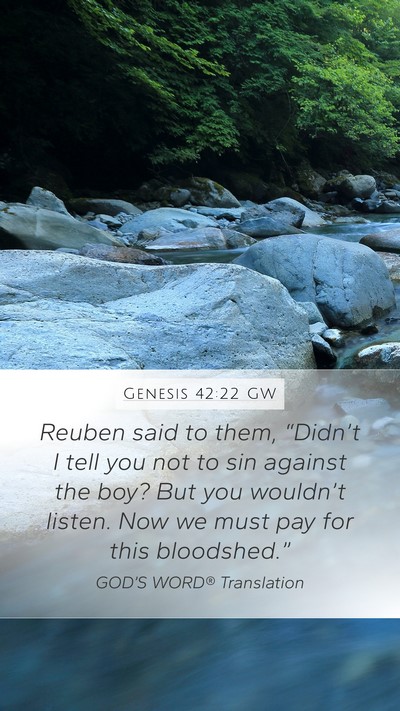 Genesis 42:22 GW Bible Verse Image