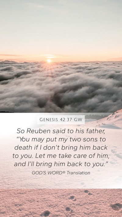 Genesis 42:37 GW Bible Verse Image