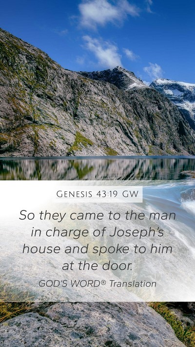 Genesis 43:19 GW Bible Verse Image