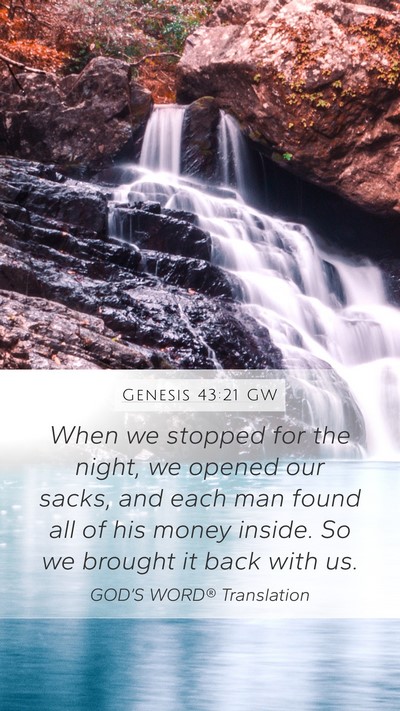 Genesis 43:21 GW Bible Verse Image