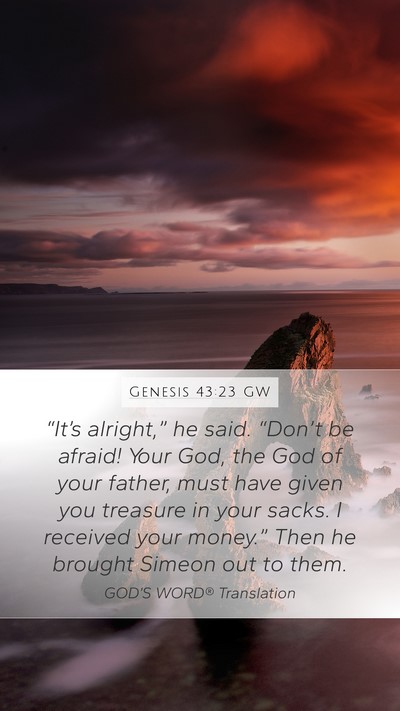 Genesis 43:23 GW Bible Verse Image
