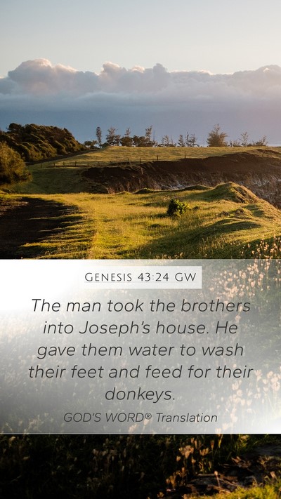 Genesis 43:24 GW Bible Verse Image