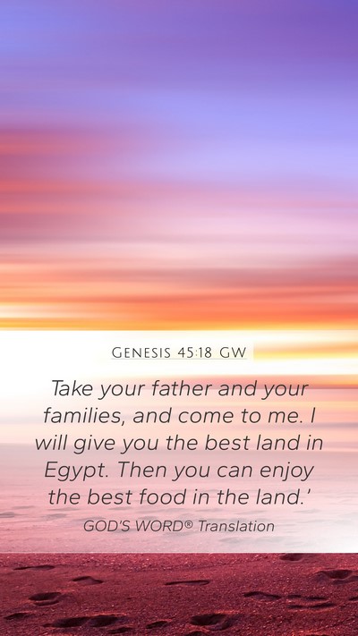 Genesis 45:18 GW Bible Verse Image