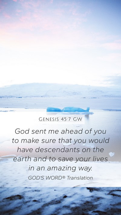 Genesis 45:7 GW Bible Verse Image