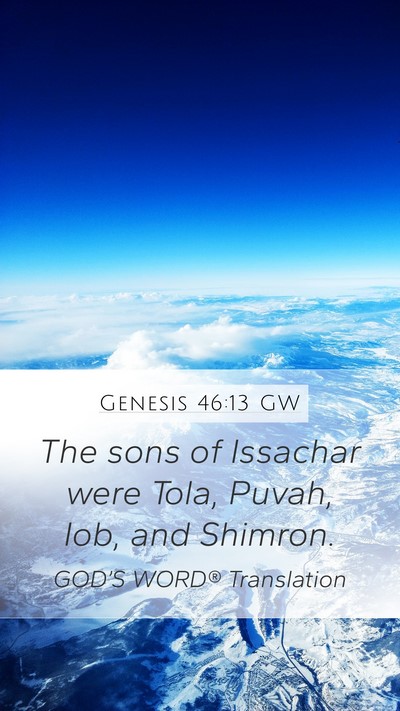 Genesis 46:13 GW Bible Verse Image